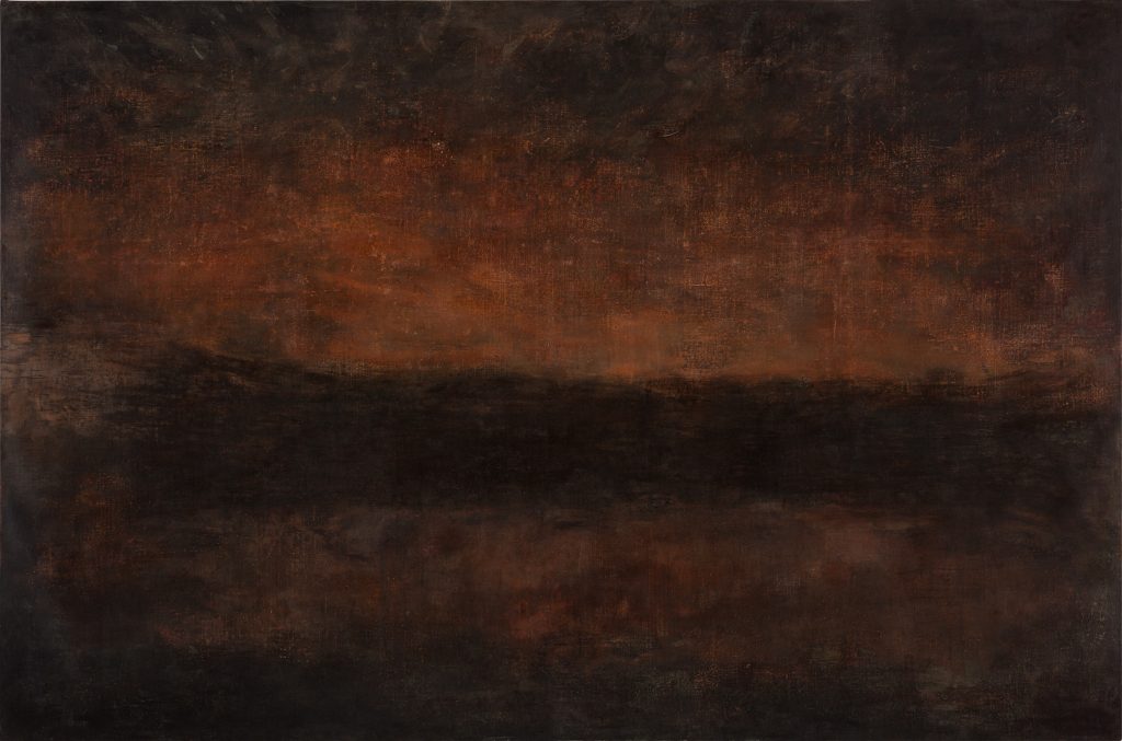 Station XIV, 2008-18 Tempera and marble dust on canvas 66 x 99 in. (167.6 x 251.5 cm.)