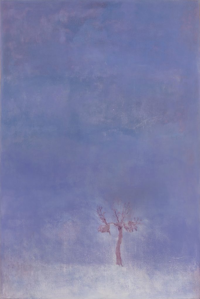 Station II, 2008-18 Tempera and marble dust on canvas 99 x 66 in. (251.5 x 167.6 cm.)