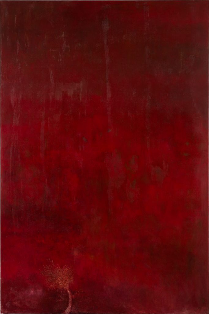 Station VII, 2008-18 Tempera and marble dust on canvas 99 x 66 in. (251.5 x 167.6 cm.)