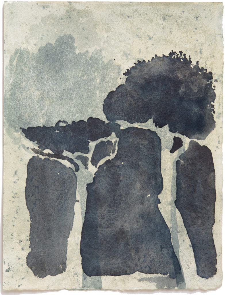 Study for Himmelseleiter #8 (Centinela), 2015 Woad on paper. 10 1/2 x 8 1/8 in. (26.6 x 20.3 cm.)
